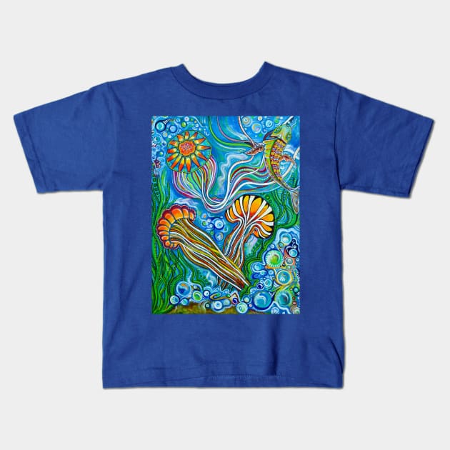 Jellyfishies Kids T-Shirt by LauraMcGowanArt